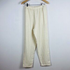 NEW Vtg 90's 100% Linen Saks Fifth Ave USA Made Sz L Pinstripe Pants Coastal